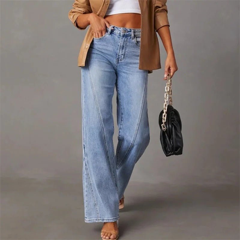 Jeans Dames Hoge Taille Wijde Pijpen Denim – Casual | Miss Madera - Miss Madera MIS-13Q47T-S