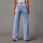 Jeans Dames Hoge Taille Wijde Pijpen Denim – Casual | Miss Madera - Miss Madera MIS-13Q47T-S