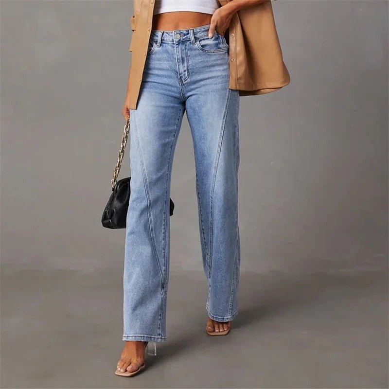 Jeans Dames Hoge Taille Wijde Pijpen Denim – Casual | Miss Madera - Miss Madera MIS-13Q47T-S