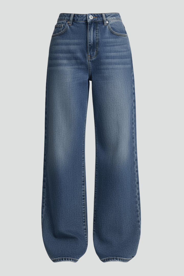 Jeans Dames Wijde Pijpen Fleece Gevoerd Denim – Winter | Miss Madera - Miss Madera MIS-CK20DZ