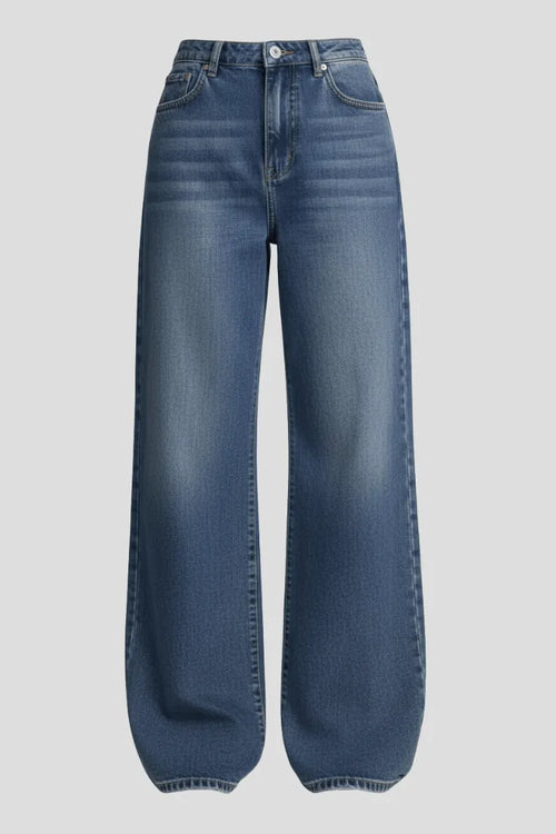 Jeans Dames Wijde Pijpen Fleece Gevoerd Denim – Winter | Miss Madera - Miss Madera MIS-CK20DZ