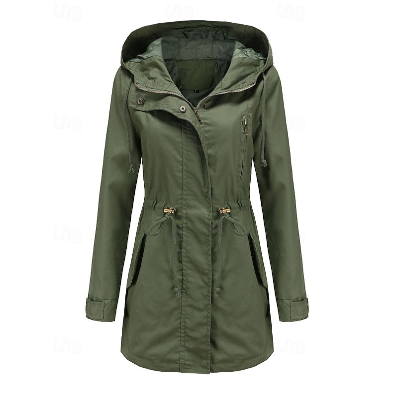 Miss | Jas Dames Utility Capuchon Verstelbare Taille