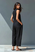 Jumpsuit Dames Mouwloos Wijde Pijpen Linnen – Zomer | Miss Madera - Miss Madera MIS-6VCQ0Y