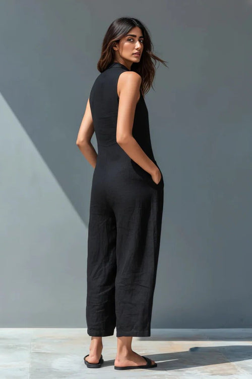 Jumpsuit Dames Mouwloos Wijde Pijpen Linnen – Zomer | Miss Madera - Miss Madera MIS-6VCQ0Y