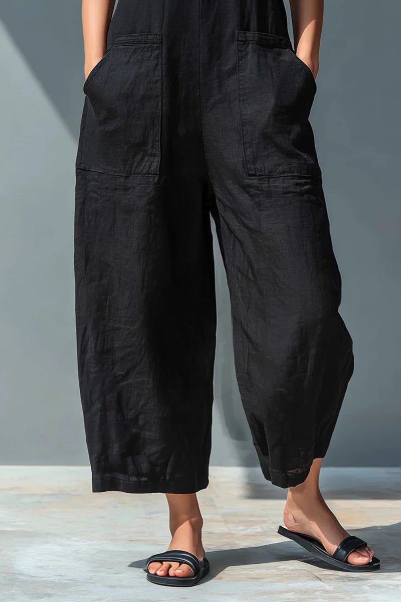 Jumpsuit Dames Mouwloos Wijde Pijpen Linnen – Zomer | Miss Madera - Miss Madera MIS-6VCQ0Y