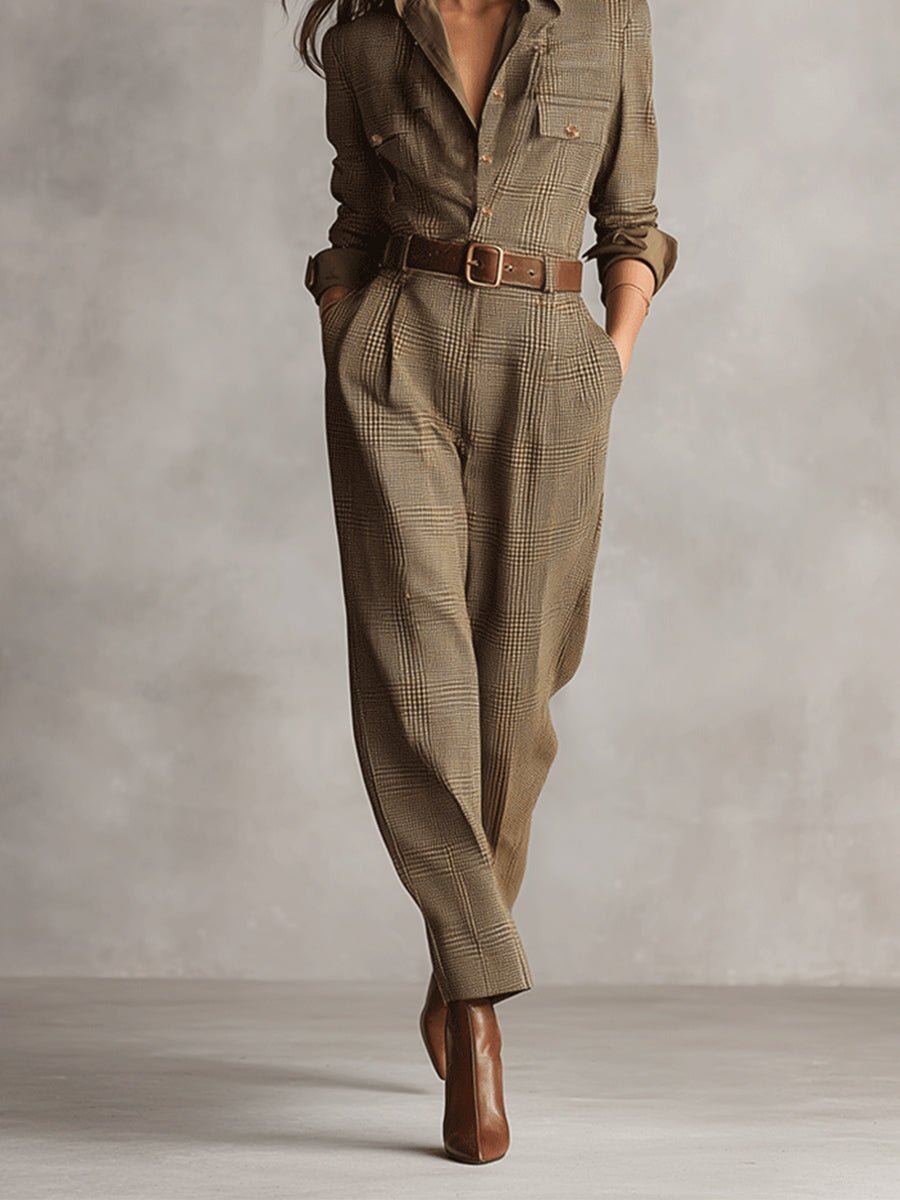 Jumpsuit Dames ruitpatroon - Miss Madera
