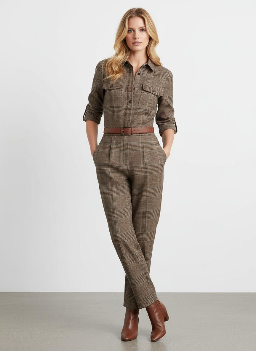 Jumpsuit Dames ruitpatroon - Miss Madera