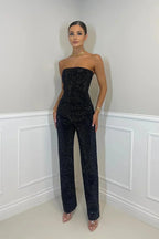 Jumpsuit Dames Strapless Zwart | Casual - Effen - Miss Madera