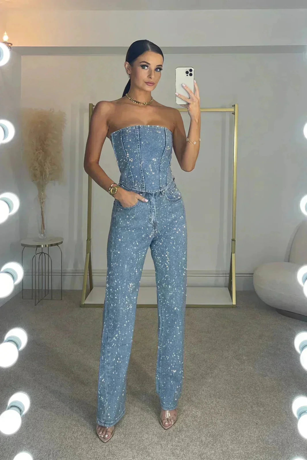 Jumpsuit Dames Strapless Zwart | Casual - Effen - Miss Madera