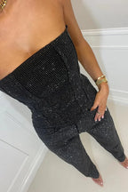 Jumpsuit Dames Strapless Zwart | Casual - Effen - Miss Madera