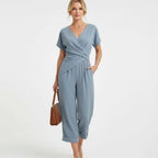 Jumpsuit Dames | Wikkelbodem Taillefocus - Miss Madera