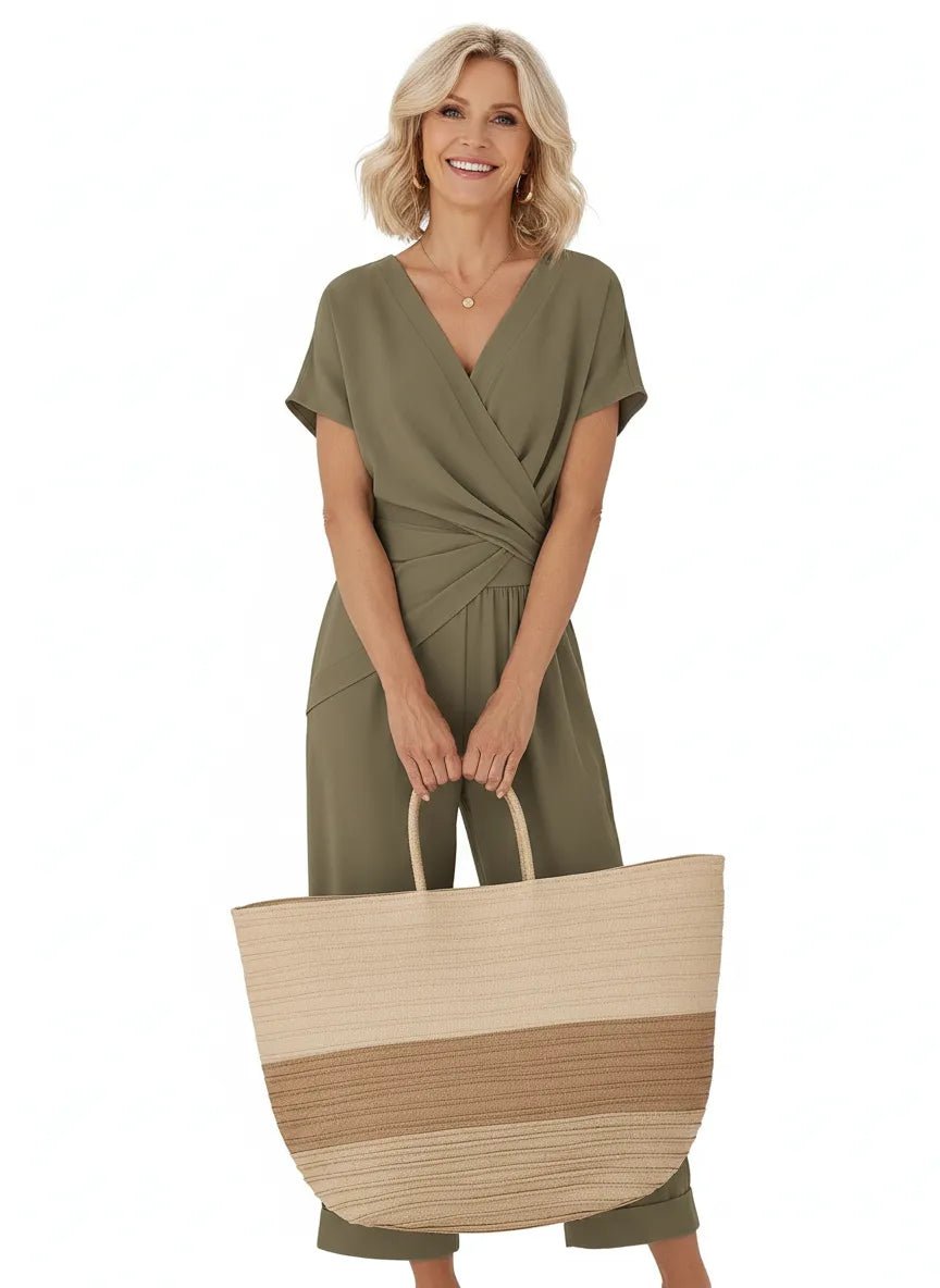 Jumpsuit Dames | Wikkelbodem Taillefocus - Miss Madera