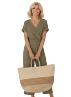 Jumpsuit Dames | Wikkelbodem Taillefocus - Miss Madera