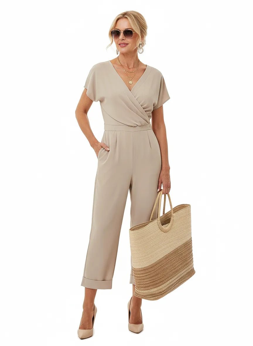 Jumpsuit Dames | Wikkelbodem Taillefocus - Miss Madera