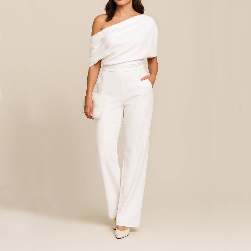 Jumpsuit één‑schouder drapage - Miss Madera