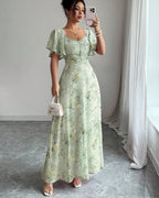 Jurk Dames Maxi Bloemenprint A-lijn Polyester – Bruiloft | Miss Madera - Miss Madera MIS-4JEHL2