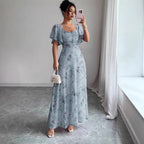Jurk Dames Maxi Bloemenprint A-lijn Polyester – Bruiloft | Miss Madera - Miss Madera MIS-P63FA1