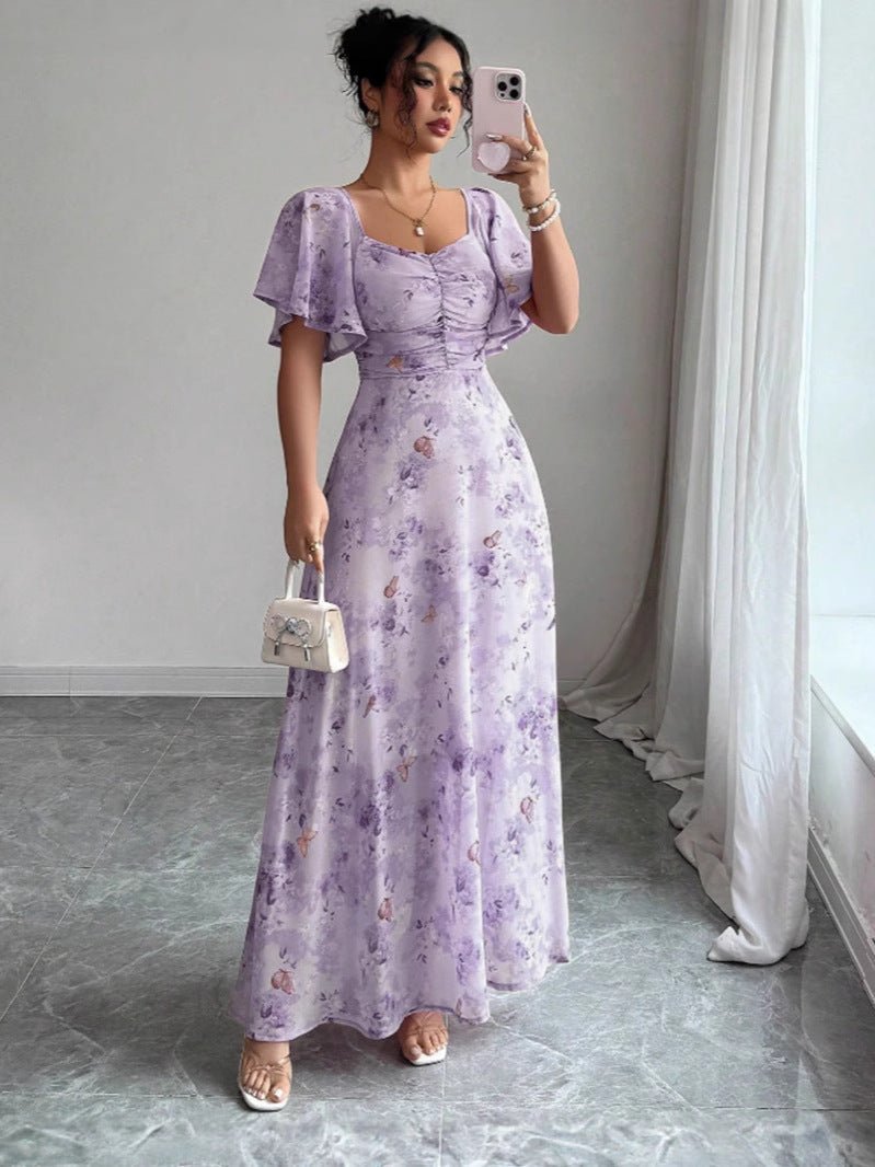 Jurk Dames Maxi Bloemenprint A-lijn Polyester – Bruiloft | Miss Madera - Miss Madera MIS-QS2XP1