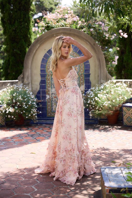 Jurk Dames Maxi Halternek Bloemenprint – Bruiloft | Miss Madera - Miss Madera MIS-VKCOHQ