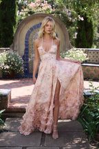 Jurk Dames Maxi Halternek Bloemenprint – Bruiloft | Miss Madera - Miss Madera MIS-P1ODNZ