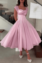 Jurk Dames Midi A-lijn Sweetheart Tule – Bruiloft | Miss Madera - Miss Madera MIS-SKOW0U