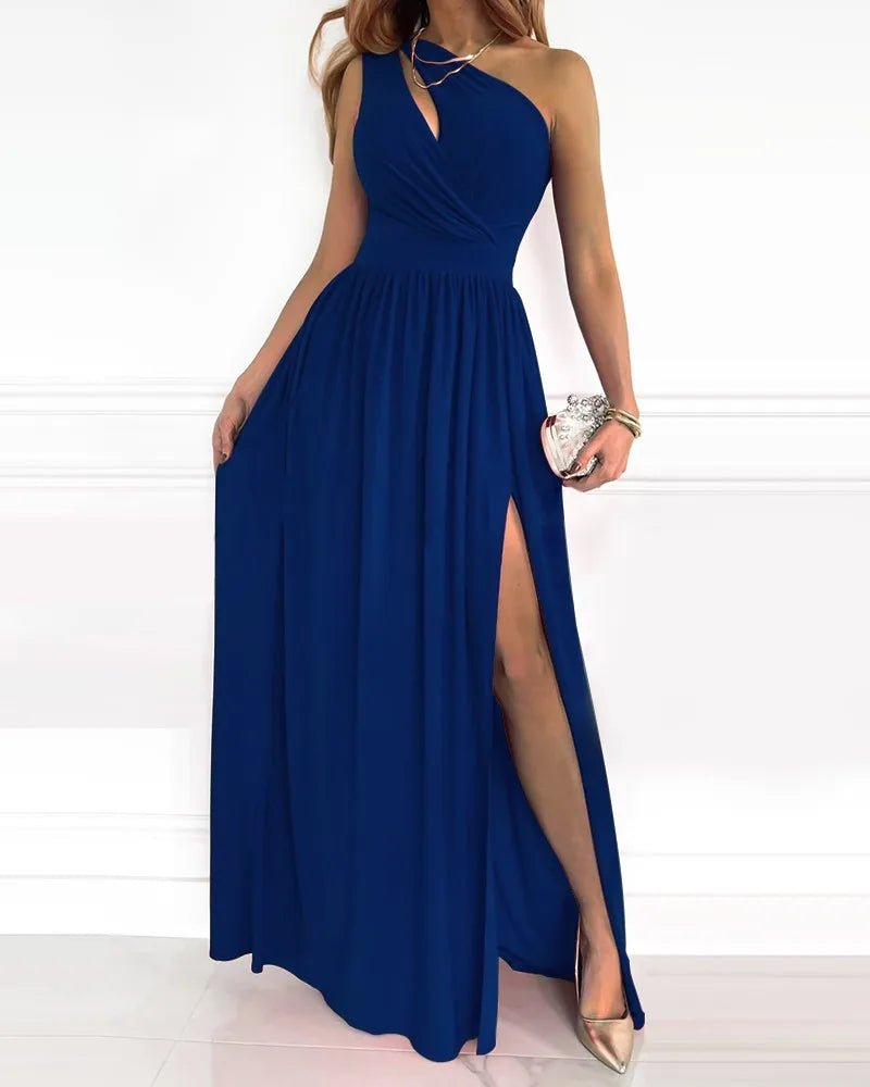 Jurk Dames One-Shoulder Maxi Split – Gala Bruiloft | Miss Madera - Miss Madera MIS-C08MUR