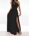 Jurk Dames One-Shoulder Maxi Split – Gala Bruiloft | Miss Madera - Miss Madera MIS-WA3PXE