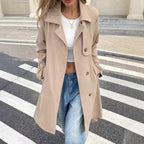 Jurk Dames Trenchcoat Stijl Knoopsluiting – Kantoor | Miss Madera - Miss Madera MIS-AMMHLP