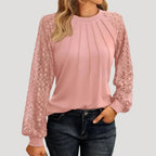 Kant Blouse Dames | Kanten Inzetstukken Regular Fit - Miss Madera