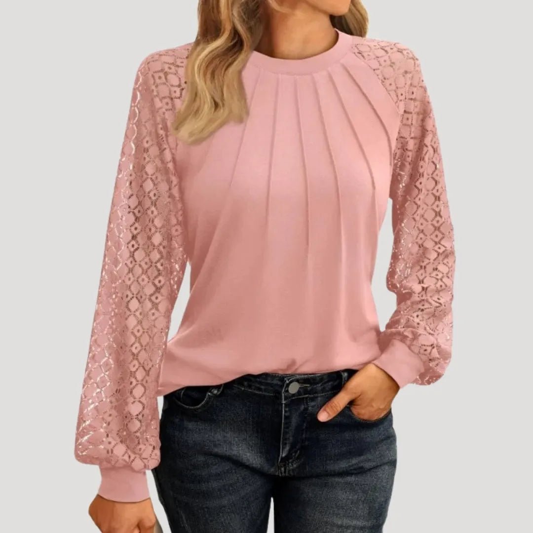 Kant Blouse Dames | Kanten Inzetstukken Regular Fit - Miss Madera