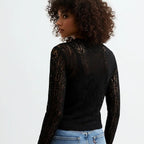 Kanten Top Dames | Slim Fit Avond Doorschijnend - Miss Madera