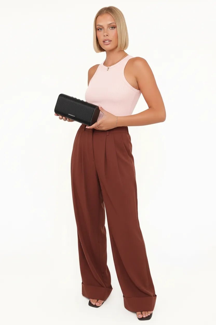 Katoenen Wide Leg Broek Dames | Voorplooien Relaxed - Miss Madera