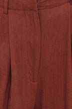 Katoenen Wide Leg Broek Dames | Voorplooien Relaxed - Miss Madera