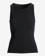 Katoenmix Tanktop Dames – Zwart | Relaxed Fit Gebreid - Miss Madera