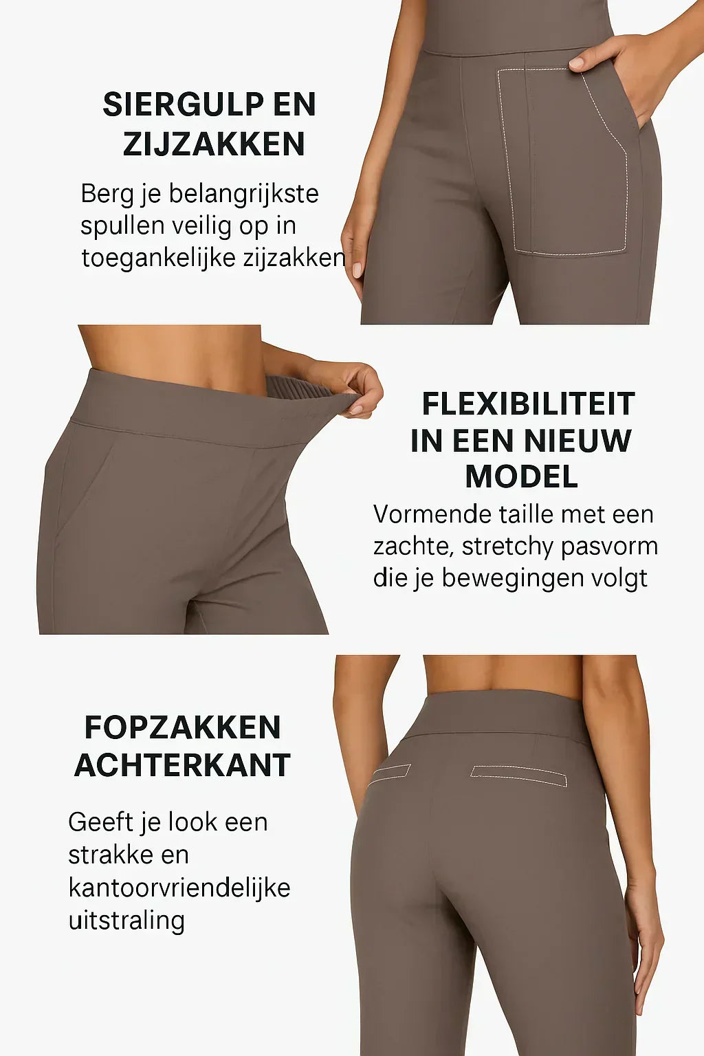 Miss | Broek Dames Hoge Taille Rechte Pijpen met Zakken