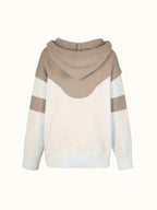 Hoodie Dames Gebreid Colorblock met Koordcapuchon