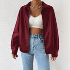 Kunstleren Jas Dames | Vintage Losvallend Ritssluiting - Miss Madera