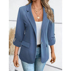 Miss | Blazer Dames Getailleerd Open Voorkant Opgerolde Mouwen