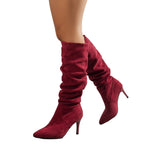 Laarzen Dames Slouchy Spitse Neus Stiletto Suède – Feest | Miss Madera - Miss Madera MIS-0U98PM