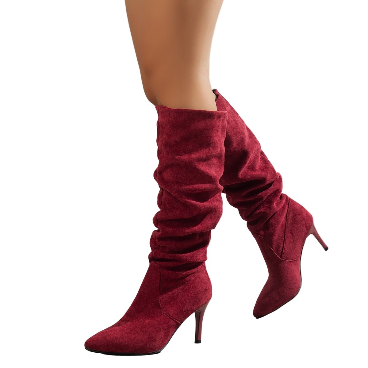 Laarzen Dames Slouchy Spitse Neus Stiletto Suède – Feest | Miss Madera - Miss Madera MIS-0U98PM