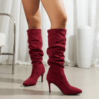 Laarzen Dames Slouchy Spitse Neus Stiletto Suède – Feest | Miss Madera - Miss Madera MIS-0U98PM