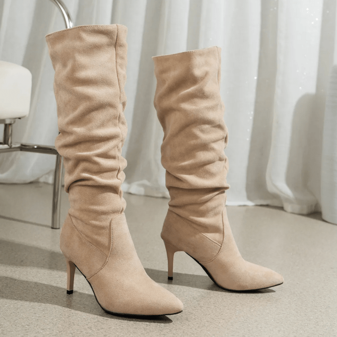 Laarzen Dames Slouchy Spitse Neus Stiletto Suède – Feest | Miss Madera - Miss Madera MIS-NHZ0B5