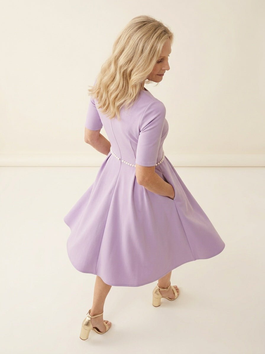 Lavendel Fit - and - Flare Jurk - Miss Madera