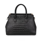 Leren Handtas Dames | Krokodil Textuur Gouden Gesp - Miss Madera