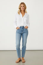 Linnen Blouse Dames | 100% Linnen Relaxed Knoopsluiting - Miss Madera