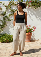 Linnen Broek Dames | Linnen Relaxed Wijdvallend - Miss Madera