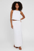 Linnen Crop Top Dames | Hoge Hals Boxy Mouwloos - Miss Madera