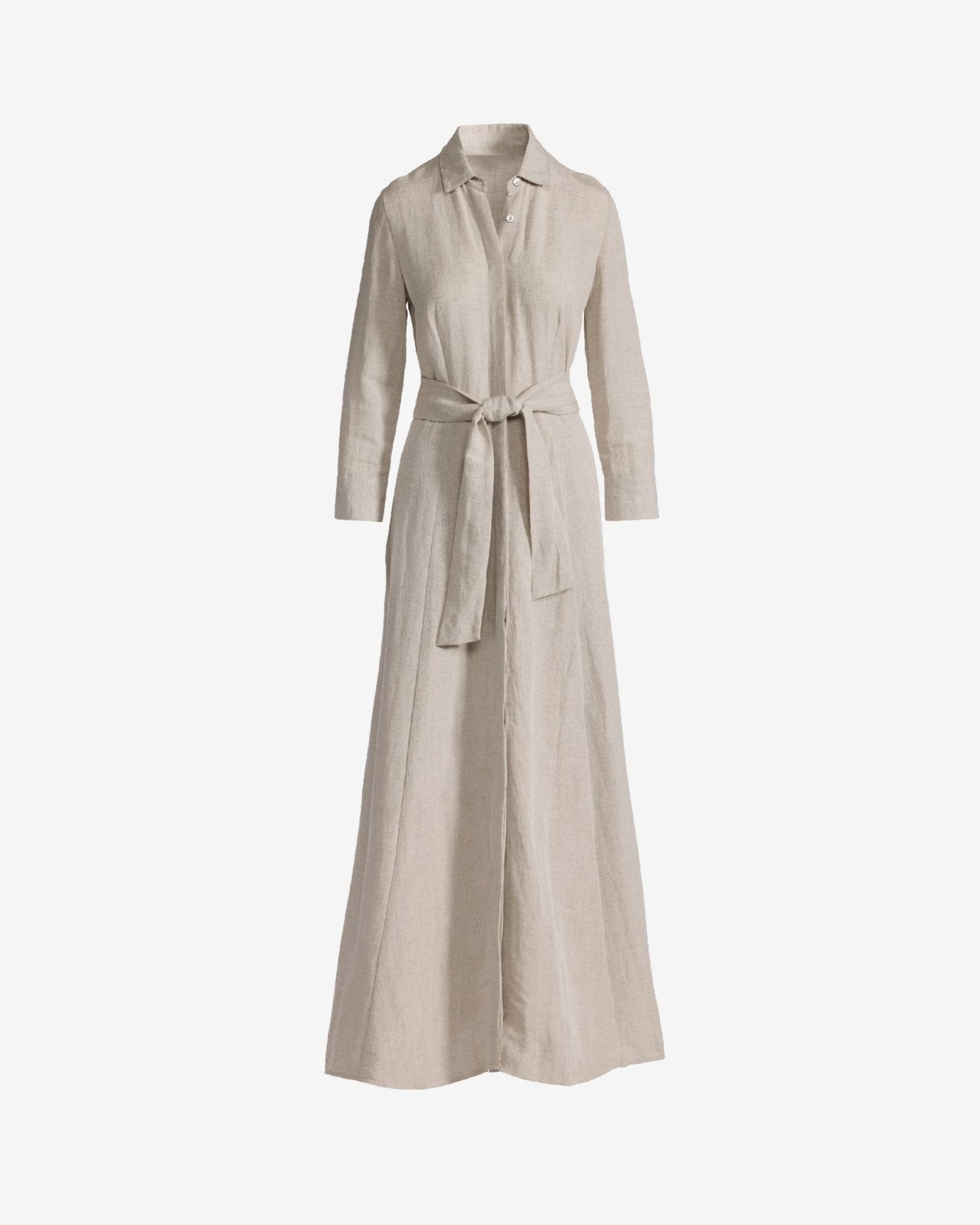 Linnen Maxi - jurk Dames | Frontknopen & Hoge Split Boho - Miss Madera