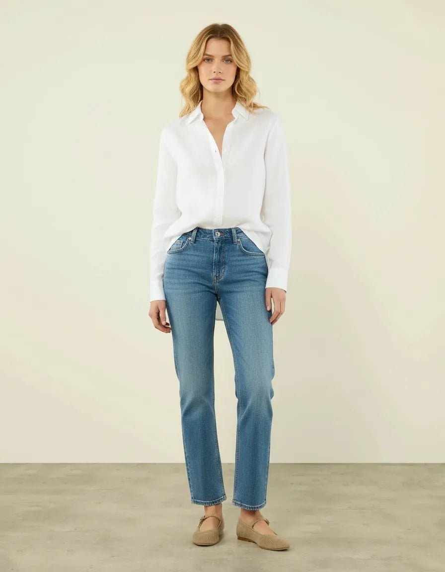 Linnen Overhemd Dames | Relaxed Knoopsluiting - Miss Madera