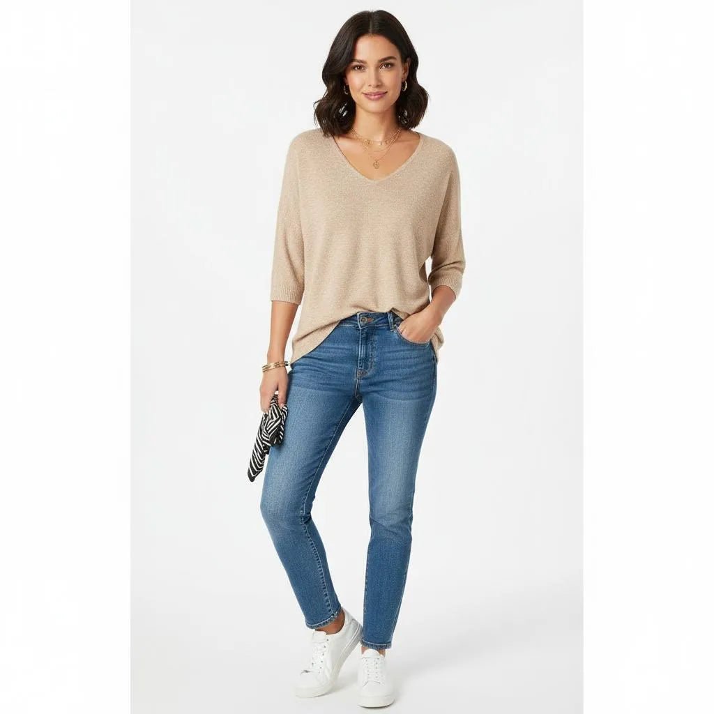 Linnenblend T‑shirt dames – casual dagelijks comfort - Miss Madera